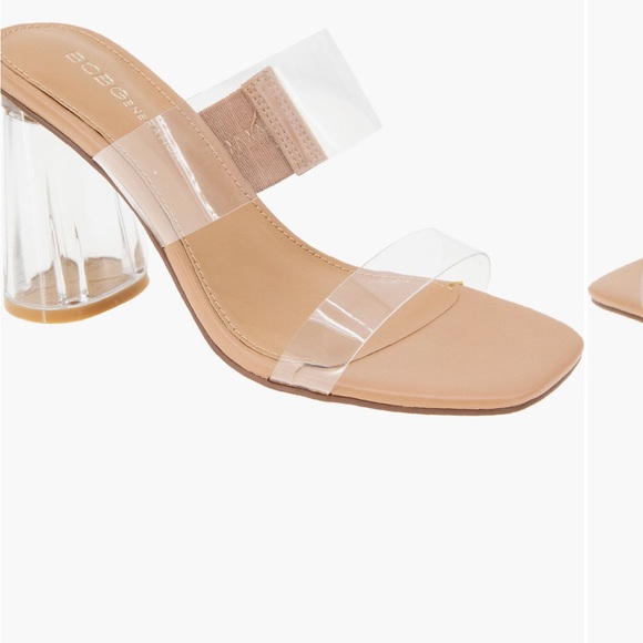BCBGeneration Parisa clear block heel sandal sz 7 WORN ONCE - Picture 6 of 6